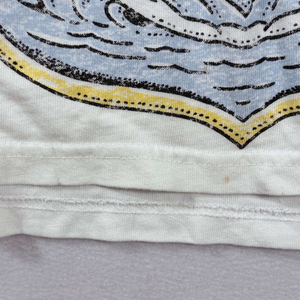 Hurley Graphic T-Shirt Womens Medium White Surf Palm Boxy Crop Top Boho Skater‎ - Picture 4 of 7